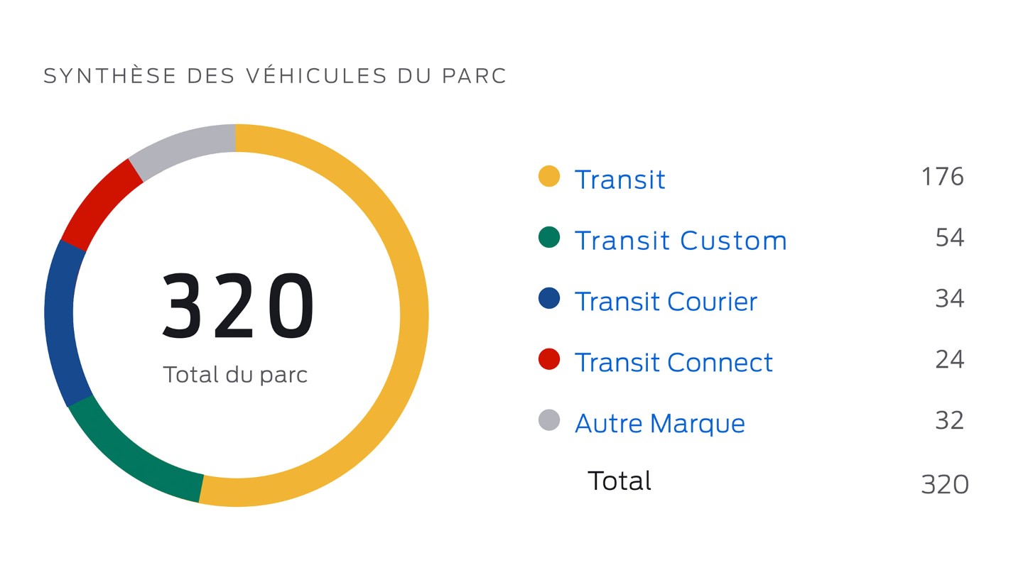 Ford Pro™ Telematics Fleet vehicle summary diagram